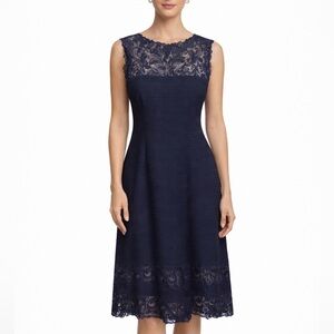 Tadashi Shoji Embroidered Tulle A Line Dress Women’s Extra Large Elegant